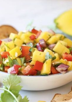 Pineapple & Apple Chips with Spicy Mango Salsa
