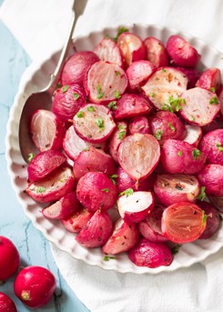 Garlic Roasted Radishes