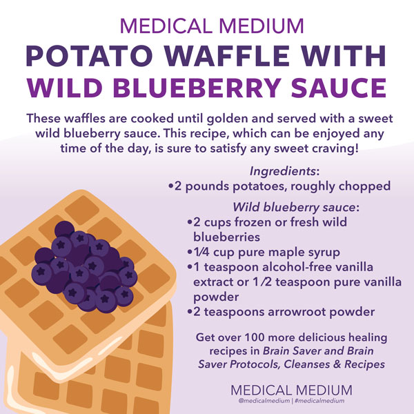 Potato Waffle With Wild Blueberry Sauce