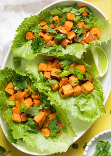 Spicy Sweet Potato Lettuce Wraps