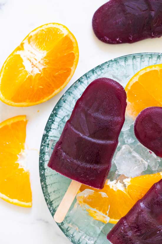 Wild Blueberry & Orange Juice Popsicles